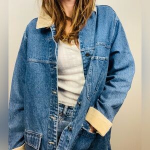 Vintage Summit Hill Oversized Denim Jacket · Corduroy Accents